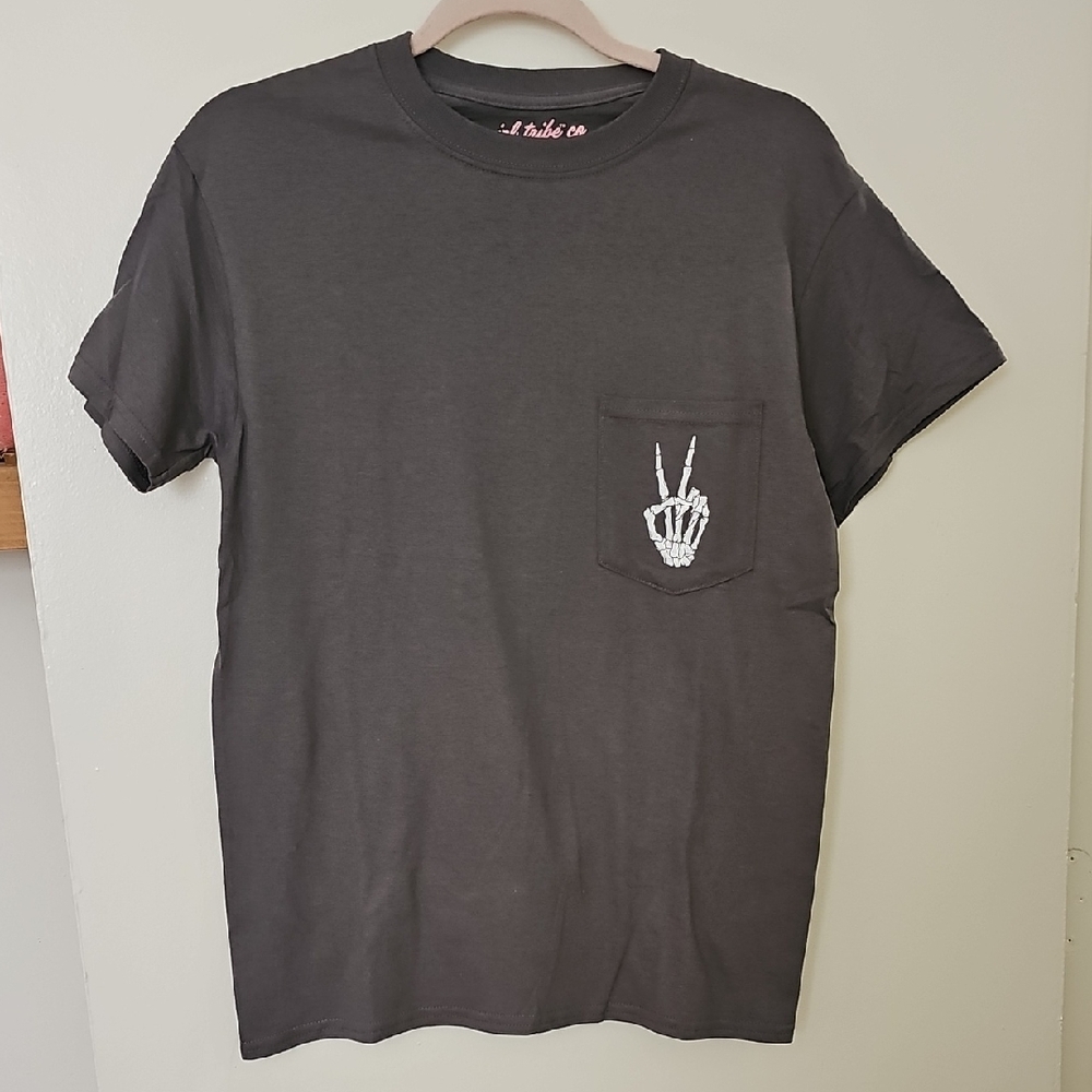 Dark Gray Skeleton Graphic Tee